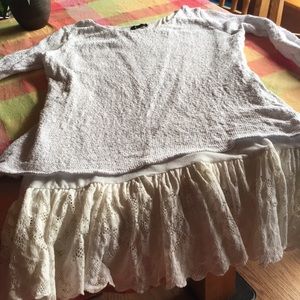 Venus large ruffled silver shimmery tunic.